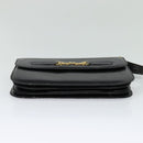 CELINE Shoulder Bag Leather Black Gold Auth 131641-5