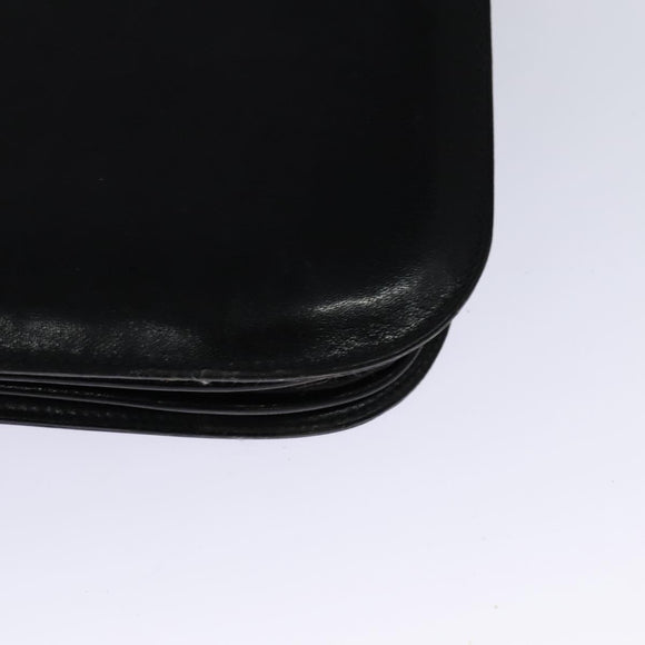 CELINE Shoulder Bag Leather Black Gold Auth 131641