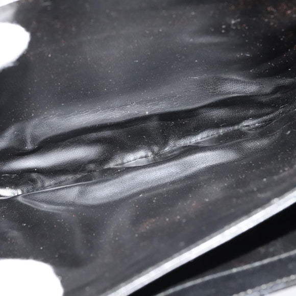 CELINE Shoulder Bag Leather Black Gold Auth 131641