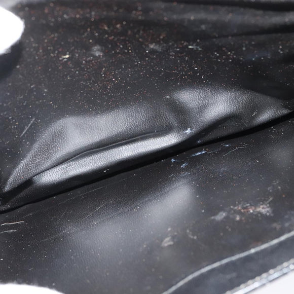 CELINE Shoulder Bag Leather Black Gold Auth 131641