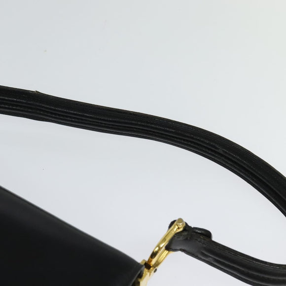 CELINE Shoulder Bag Leather Black Gold Auth 131641