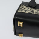 Salvatore Ferragamo Gancini Hand Bag Leather 2way Black Gold Auth 131643-15