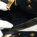 Salvatore Ferragamo Gancini Hand Bag Leather 2way Black Gold Auth 131643-11