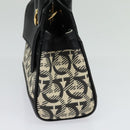 Salvatore Ferragamo Gancini Hand Bag Leather 2way Black Gold Auth 131643-4