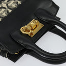Salvatore Ferragamo Gancini Hand Bag Leather 2way Black Gold Auth 131643-6