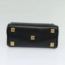 Salvatore Ferragamo Gancini Hand Bag Leather 2way Black Gold Auth 131643-5