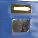 Salvatore Ferragamo Gancini Chain Shoulder Bag Leather Blue Gold Auth 131644M-9