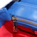 Salvatore Ferragamo Gancini Chain Shoulder Bag Leather Blue Gold Auth 131644M-24