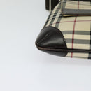 BURBERRY Nova Check Shoulder Bag Canvas Beige Silver Auth 131647-8