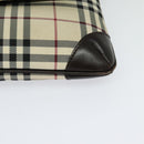 BURBERRY Nova Check Shoulder Bag Canvas Beige Silver Auth 131647-15
