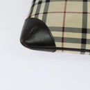 BURBERRY Nova Check Shoulder Bag Canvas Beige Silver Auth 131647-16