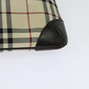 BURBERRY Nova Check Shoulder Bag Canvas Beige Silver Auth 131647-17