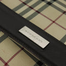 BURBERRY Nova Check Shoulder Bag Canvas Beige Silver Auth 131647-9