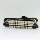 BURBERRY Nova Check Shoulder Bag Canvas Beige Silver Auth 131647-5