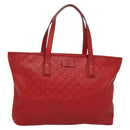 GUCCI GG Canvas Guccissima Tote Bag Leather Gold Red 211137 Auth 131649-1