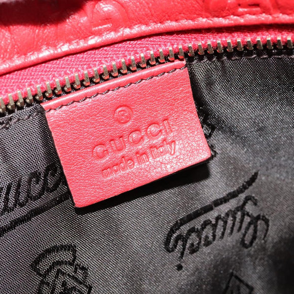 GUCCI GG Canvas Guccissima Tote Bag Leather Gold Red 211137 Auth 131649