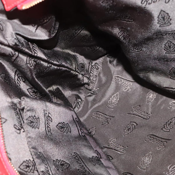 GUCCI GG Canvas Guccissima Tote Bag Leather Gold Red 211137 Auth 131649