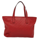 GUCCI GG Canvas Guccissima Tote Bag Leather Gold Red 211137 Auth 131649-2