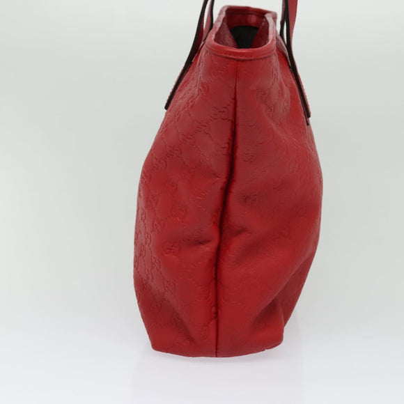 GUCCI GG Canvas Guccissima Tote Bag Leather Gold Red 211137 Auth 131649
