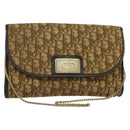 Christian Dior Trotter Canvas Chain Shoulder Bag Brown Auth 131653-1