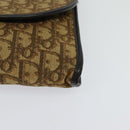 Christian Dior Trotter Canvas Chain Shoulder Bag Brown Auth 131653-11