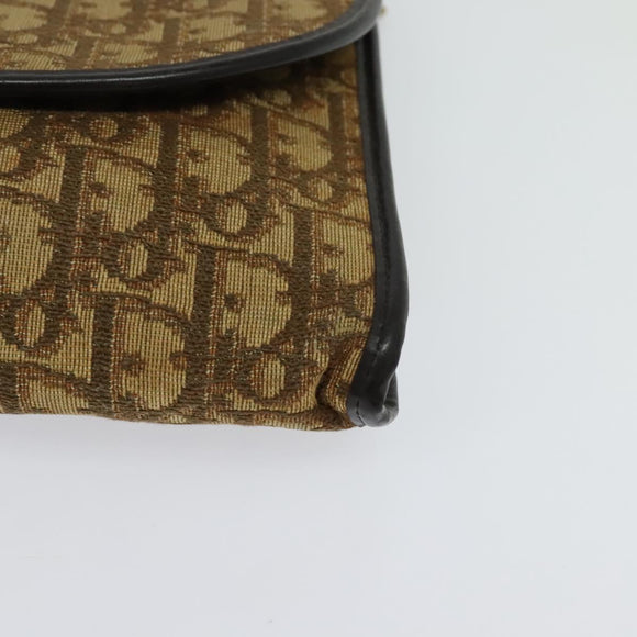 Christian Dior Trotter Canvas Chain Shoulder Bag Brown Auth 131653