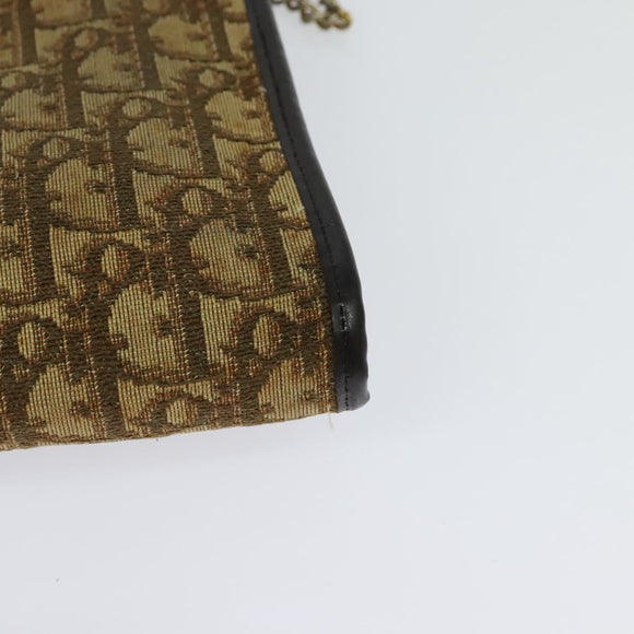 Christian Dior Trotter Canvas Chain Shoulder Bag Brown Auth 131653