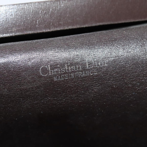 Christian Dior Trotter Canvas Chain Shoulder Bag Brown Auth 131653