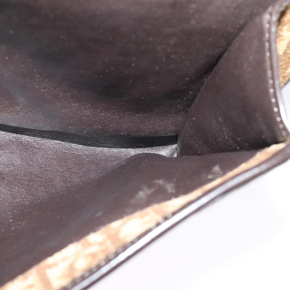 Christian Dior Trotter Canvas Chain Shoulder Bag Brown Auth 131653