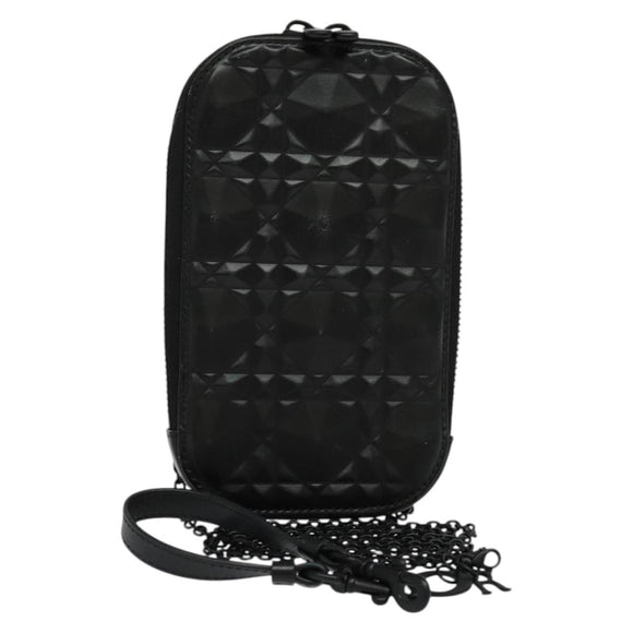 Christian Dior Chain Shoulder Bag Leather Black Auth 131654