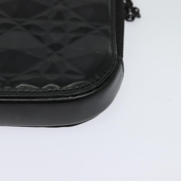 Christian Dior Chain Shoulder Bag Leather Black Auth 131654