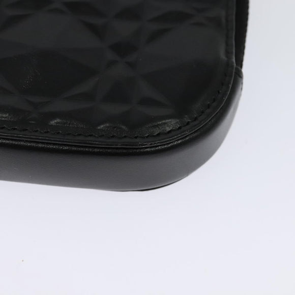 Christian Dior Chain Shoulder Bag Leather Black Auth 131654