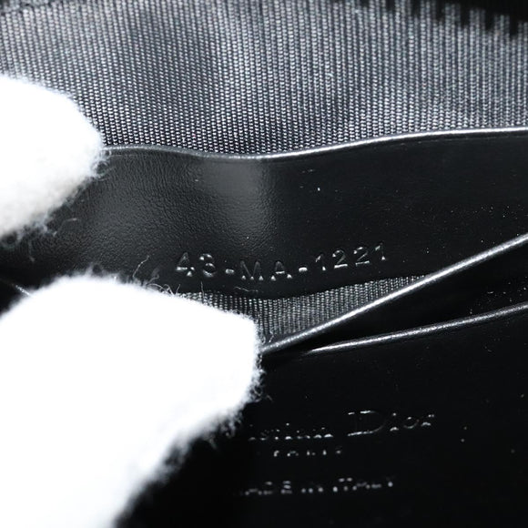 Christian Dior Chain Shoulder Bag Leather Black Auth 131654