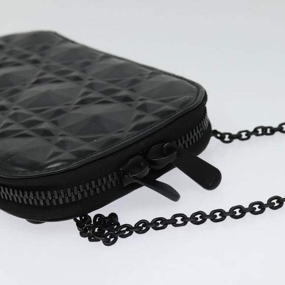 Christian Dior Chain Shoulder Bag Leather Black Auth 131654