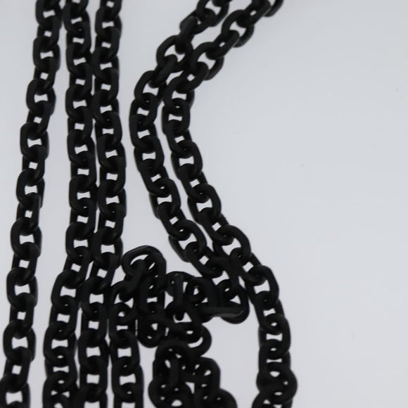 Christian Dior Chain Shoulder Bag Leather Black Auth 131654