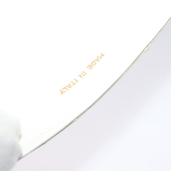 CHANEL Matelasse Chain Shoulder Bag Lamb Skin White Gold CC Auth 131655