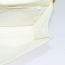 CHANEL Matelasse Chain Shoulder Bag Lamb Skin White Gold CC Auth 131655-20