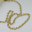 CHANEL Matelasse Chain Shoulder Bag Lamb Skin White Gold CC Auth 131655-7