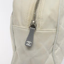 CHANEL Sports Matelasse Hand Bag Canvas White Silver CC Auth 131670-14