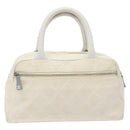 CHANEL Sports Matelasse Hand Bag Canvas White Silver CC Auth 131670-3