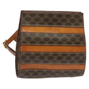 CELINE Macadam Canvas Backpack PVC Leather Brown Gold Auth 131672-1