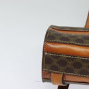 CELINE Macadam Canvas Backpack PVC Leather Brown Gold Auth 131672-14