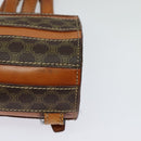 CELINE Macadam Canvas Backpack PVC Leather Brown Gold Auth 131672-15