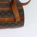 CELINE Macadam Canvas Backpack PVC Leather Brown Gold Auth 131672-9