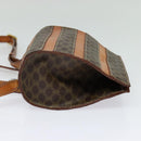 CELINE Macadam Canvas Backpack PVC Leather Brown Gold Auth 131672-3