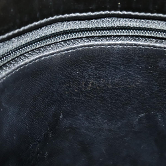 CHANEL Matelasse Tote Bag Enamel Black Gold CC Auth 131683