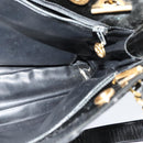 CHANEL Matelasse Tote Bag Enamel Black Gold CC Auth 131683-19