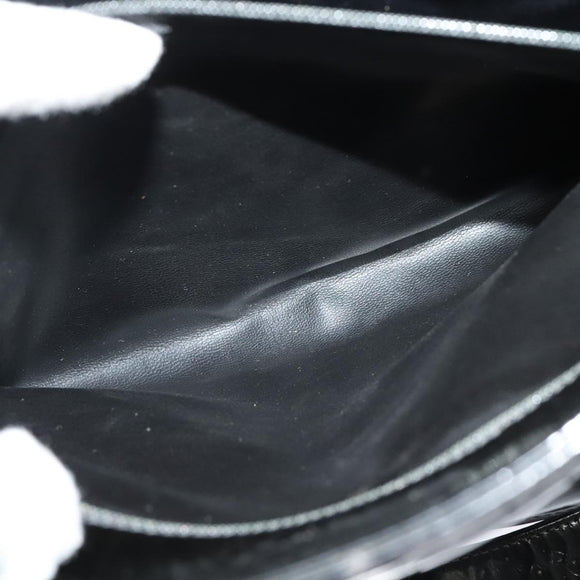 CHANEL Matelasse Tote Bag Enamel Black Gold CC Auth 131683