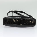 CHANEL Matelasse Tote Bag Enamel Black Gold CC Auth 131683-5