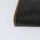 Christian Dior Honeycomb Canvas Chain Shoulder Bag PVC Black Gold Auth 131684-15